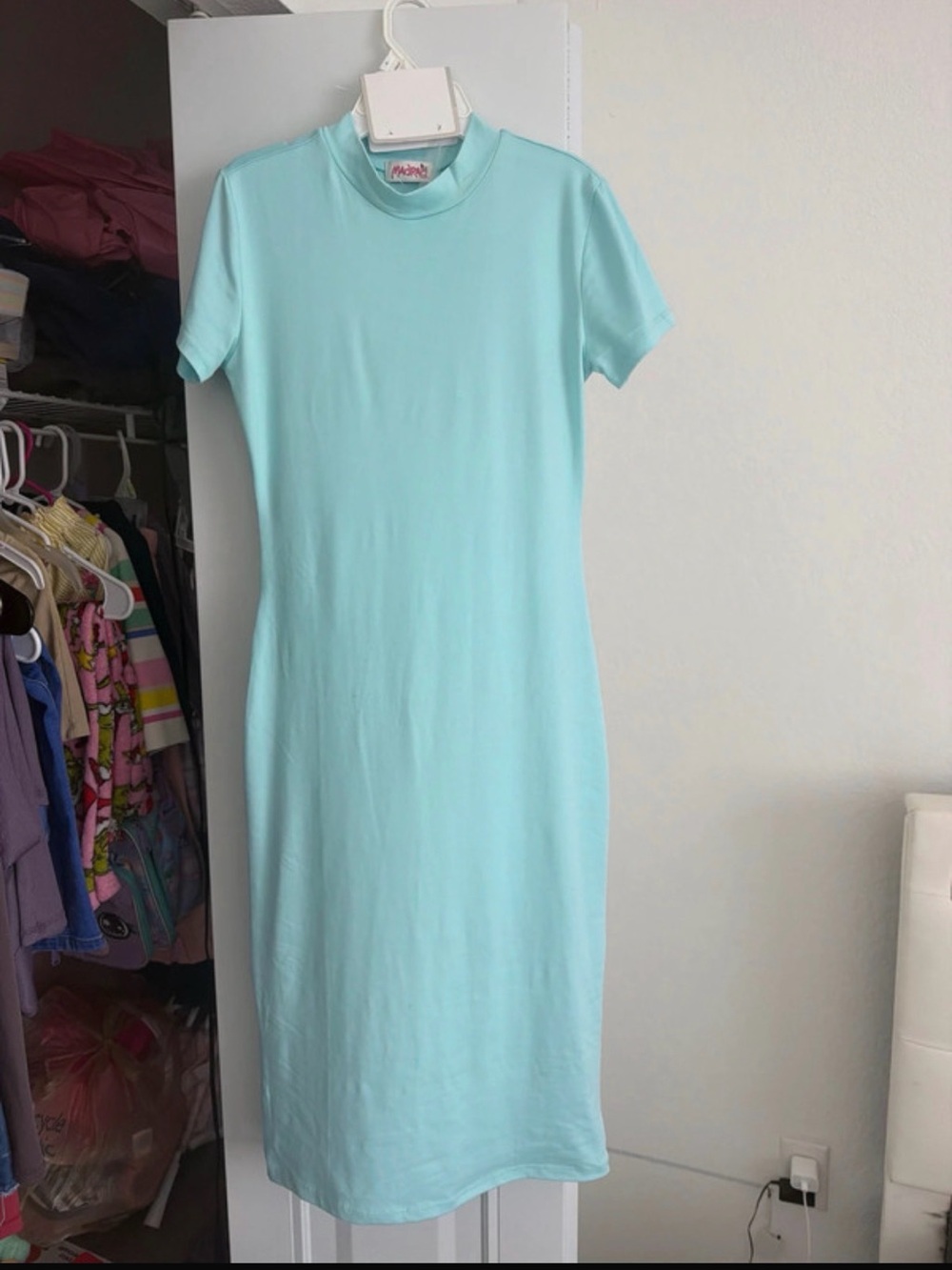 Target Light Aqua Short Sleeve Midi Dress